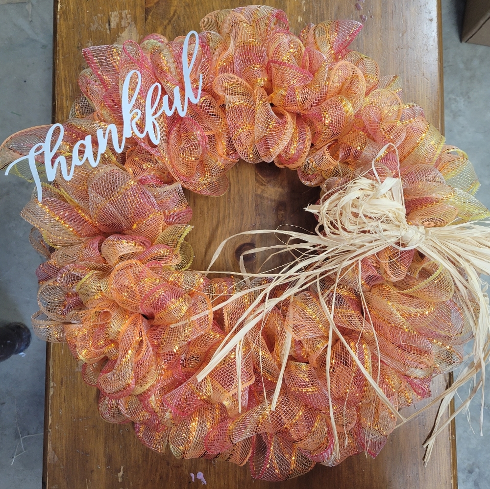Homemade fall wreath